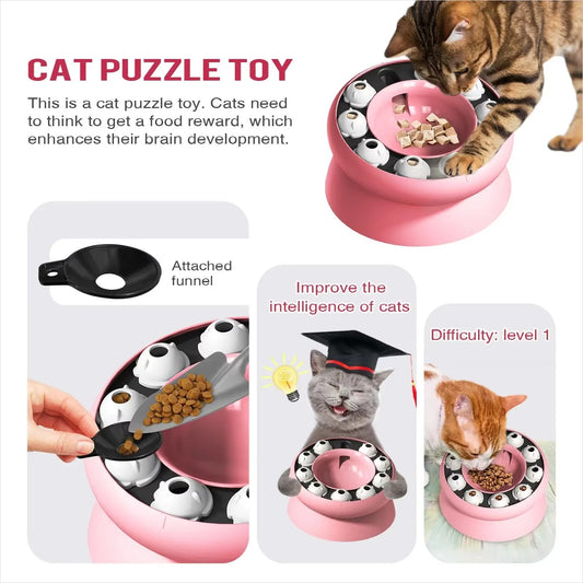 Rotating Slow Feeder Toy for Cats