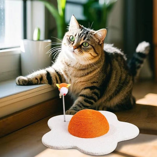 Egg-Inspired Cat Scratcher