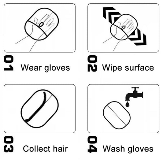 Electrostatic Pet Hair Remover Gloves (1 Pair)