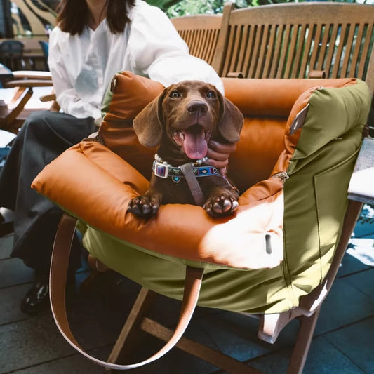 Luxury Faux Leather Dog Car Seat Bed