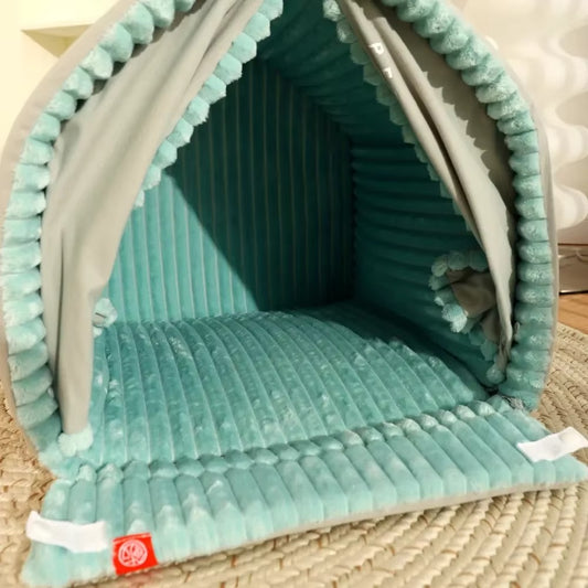 Dog House Tent with Soft Curtain Door