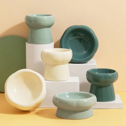 Elevated Ceramic Cat Bowl