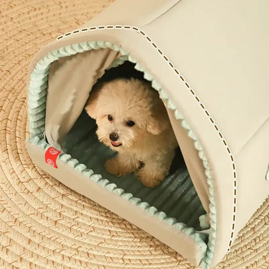 Dog House Tent with Soft Curtain Door