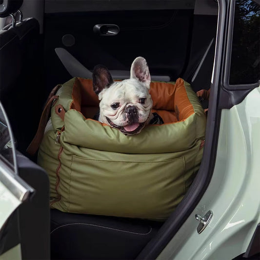 Luxury Faux Leather Dog Car Seat Bed