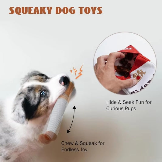 Cigarette Box Plush Dog Toy Set
