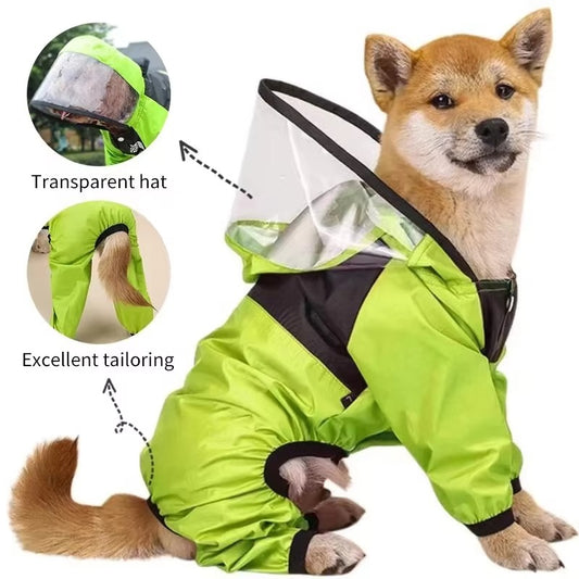 Dog Raincoat with Clear Hood