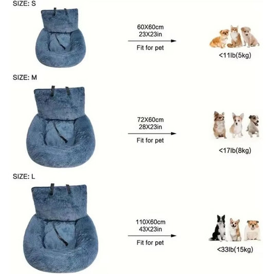 Plush Pet Car Seat Bed