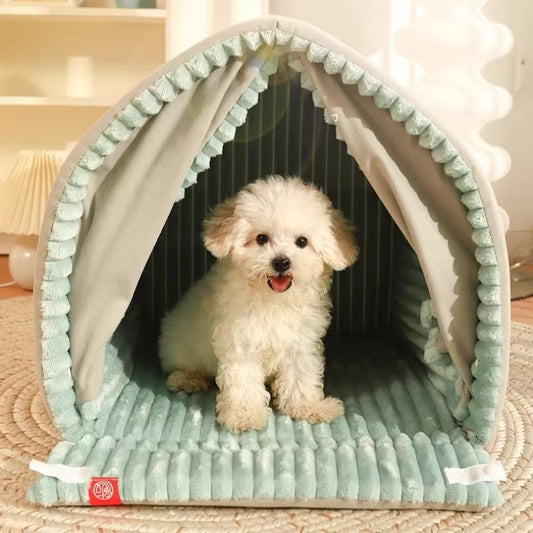 Dog House Tent with Soft Curtain Door