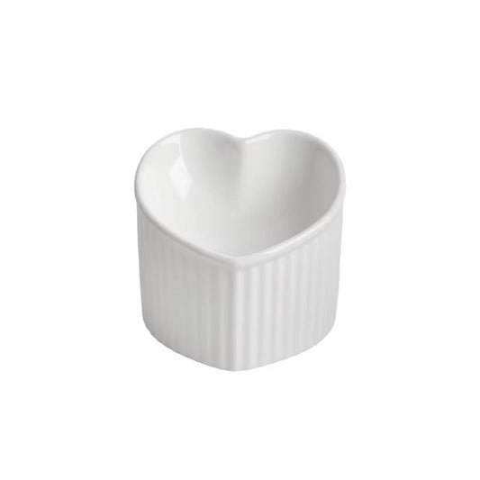 Elevated  Heart-Shaped Ceramic Cat Bowl