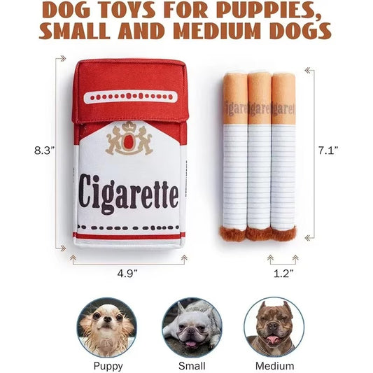 Cigarette Box Plush Dog Toy Set