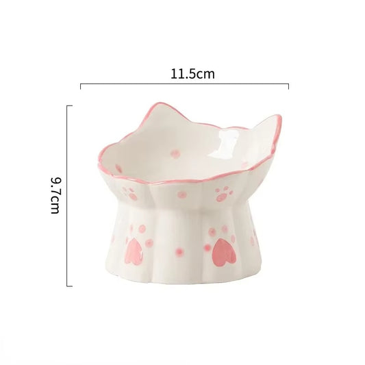 Cute Paw Design Ceramic Cat Bowls