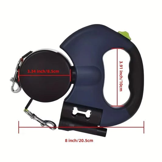 10-ft Retractable Double Dog Leash