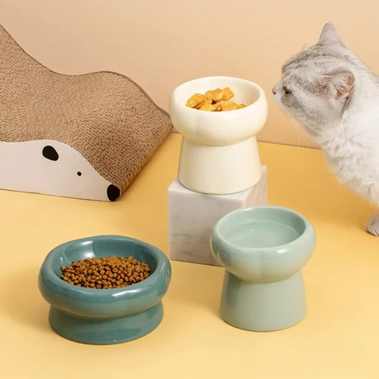 Elevated Ceramic Cat Bowl