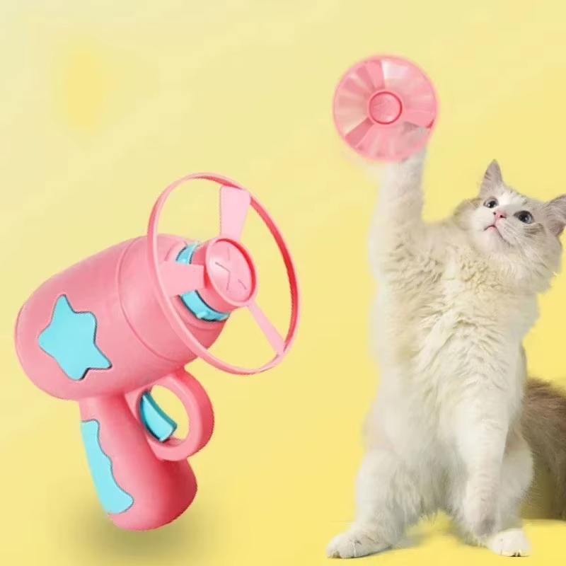 Cat Toy Launcher with 15 Flying Discs