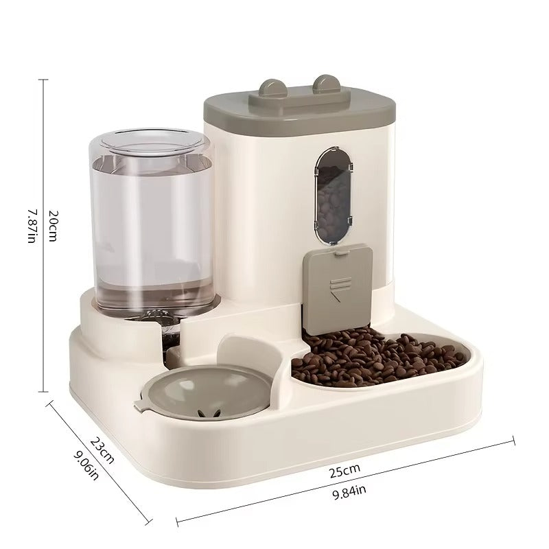 No-Mess Cat Feeder with Built-In Water Bowl