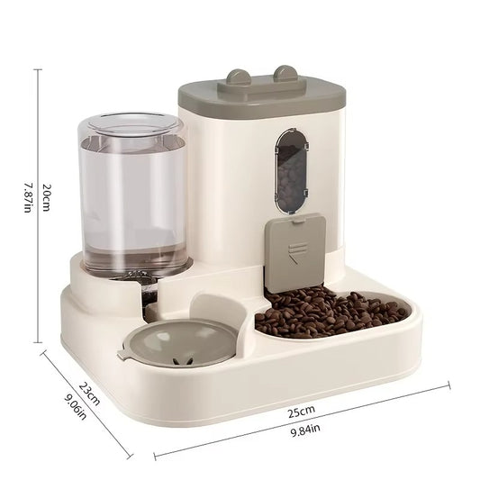 No-Mess Cat Feeder with Built-In Water Bowl