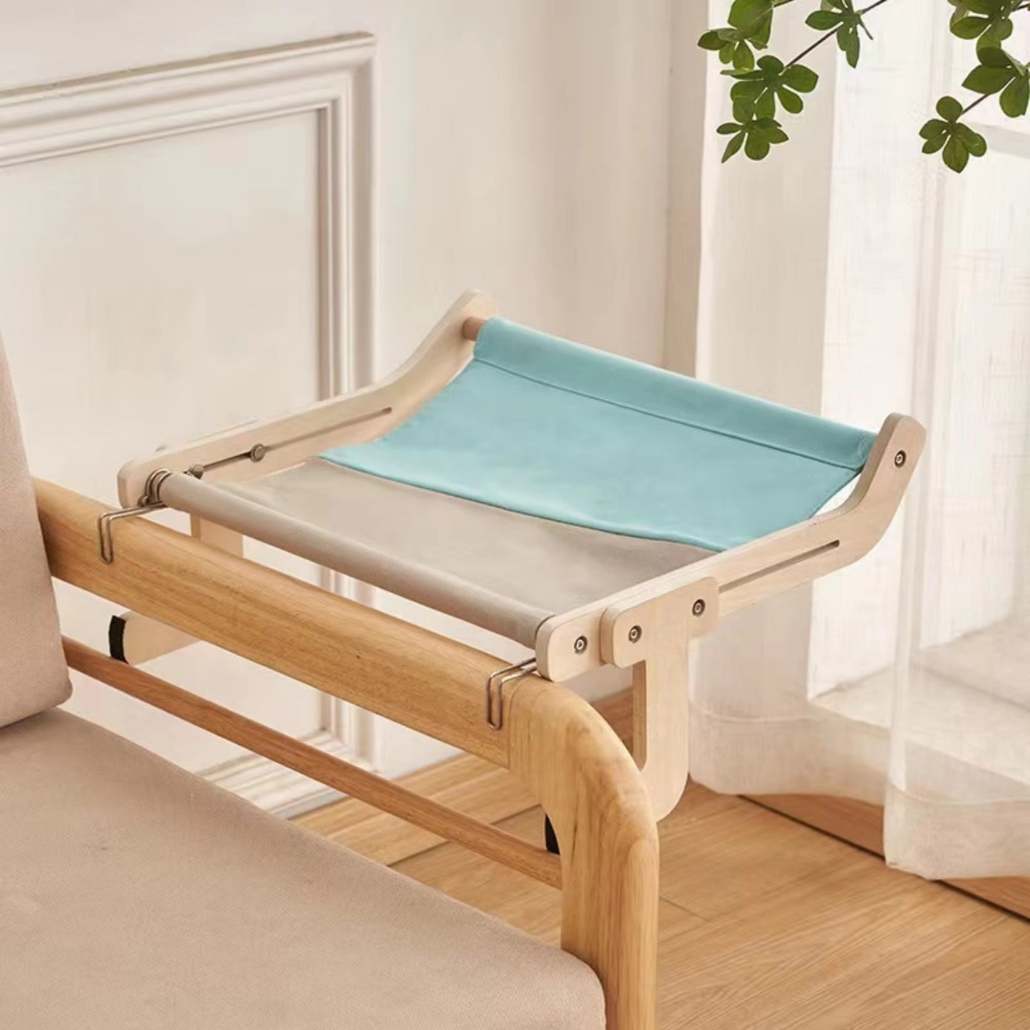 Cozy Wooden Hammock for Cats