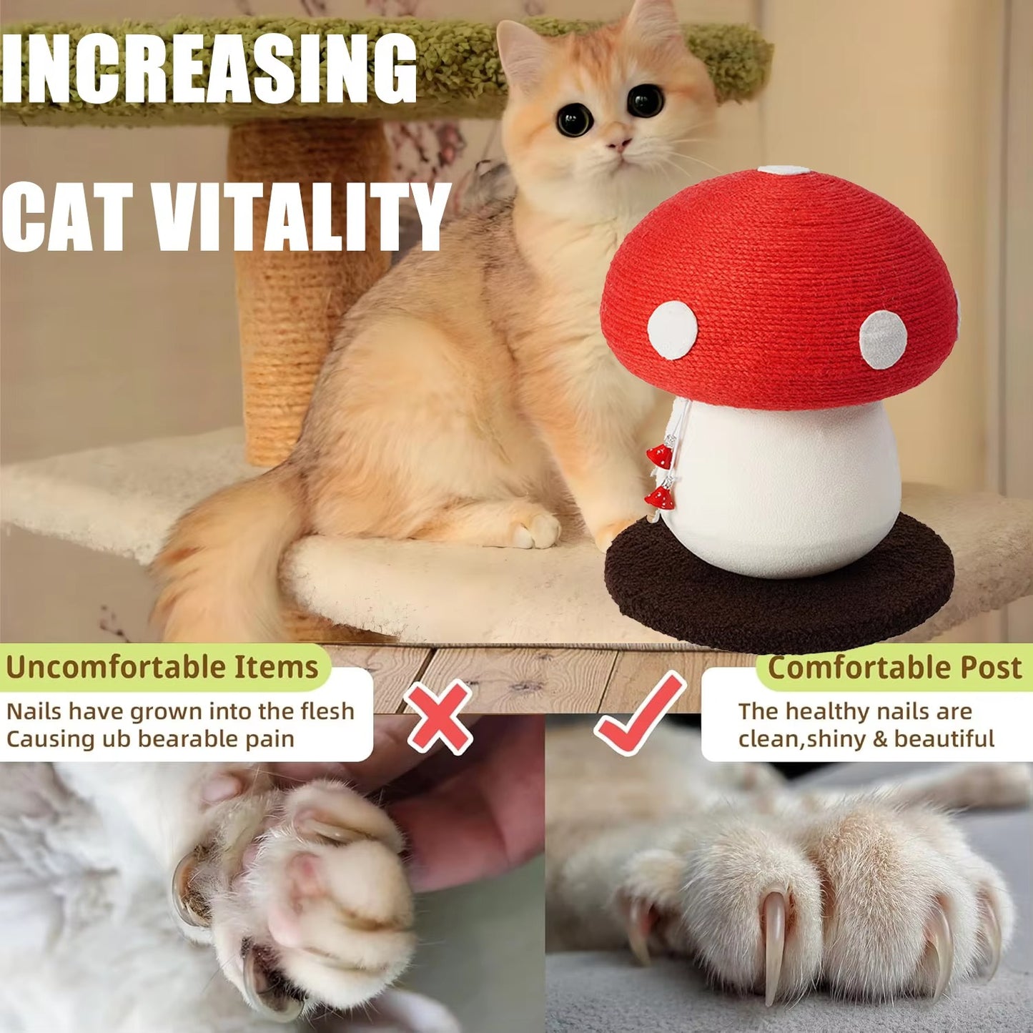 Mushroom Cat Scratching Post