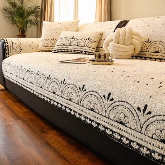 Pet-Friendly Plush Non-Slip Sofa Cover