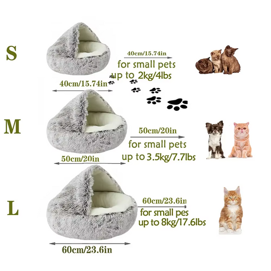 Stress Relief Pet Bed for Cats and Small Dogs