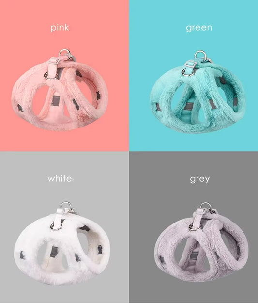 Luxury Plush Cat Harness & Leash Set