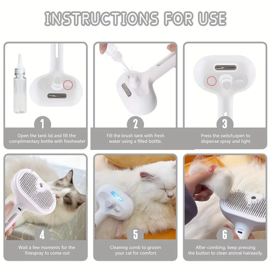 Mist Spray Grooming Brush For Cats and Dogs