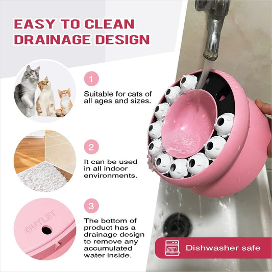 Rotating Slow Feeder Toy for Cats