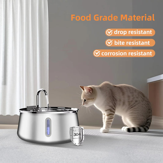 Premium Stainless Steel Pet Water Fountain Set