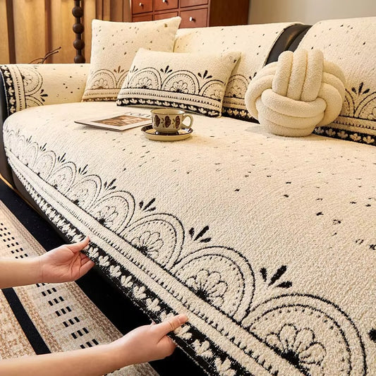 Pet-Friendly Plush Non-Slip Sofa Cover