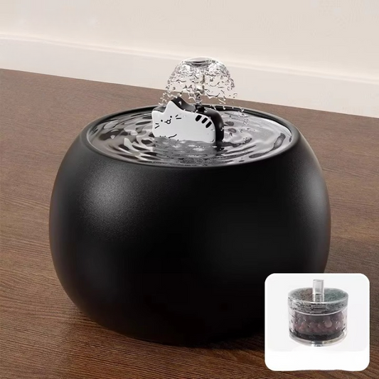 Ceramic Cat Fountain with Cute Kitty Detail