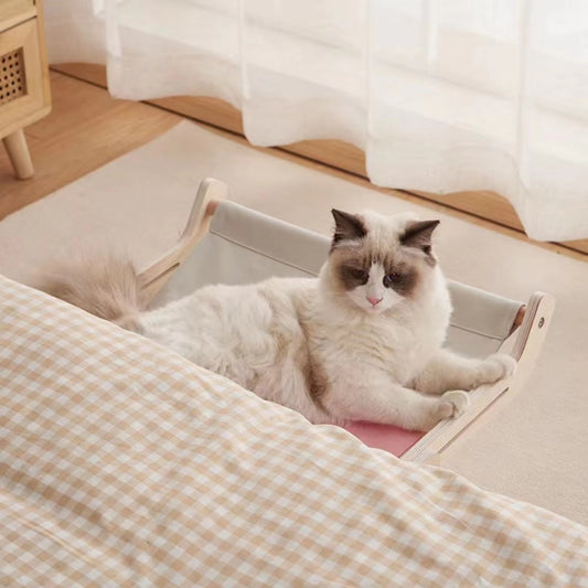 Cozy Wooden Hammock for Cats