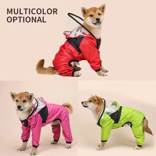 Dog Raincoat with Clear Hood