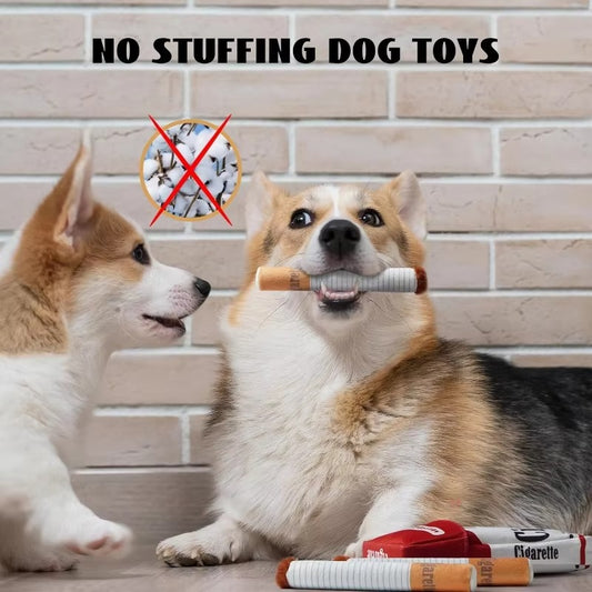 Cigarette Box Plush Dog Toy Set