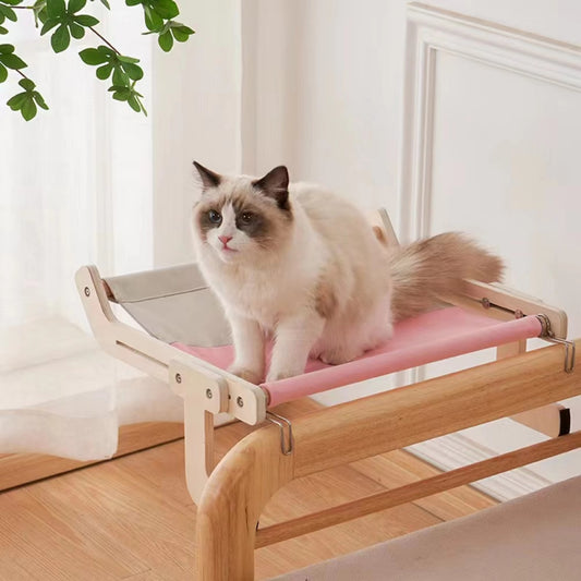Cozy Wooden Hammock for Cats
