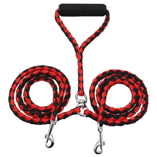 Double Dog Leash with Padded Handle