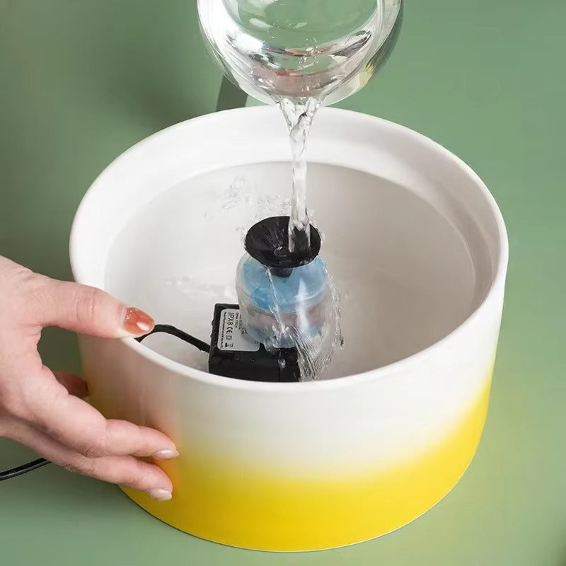 Ceramic Gradient Cat Water Fountain