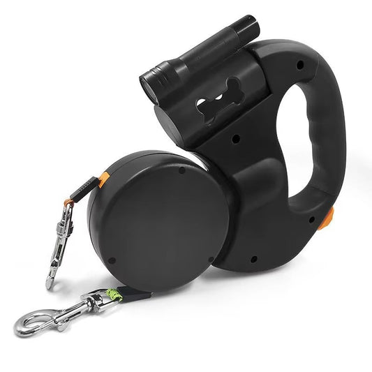 10-ft Retractable Double Dog Leash