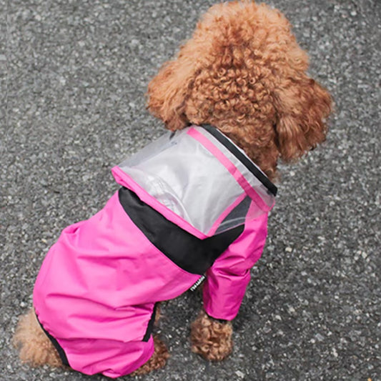 Dog Raincoat with Clear Hood