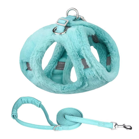 Luxury Plush Cat Harness & Leash Set