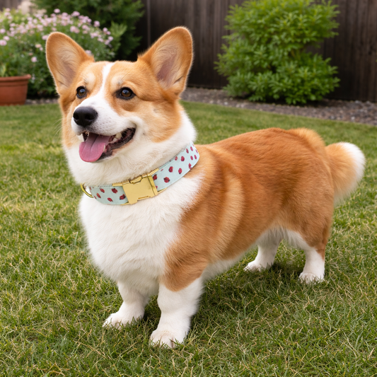 Charming Heart Pattern Dog Collar for Stylish Walks